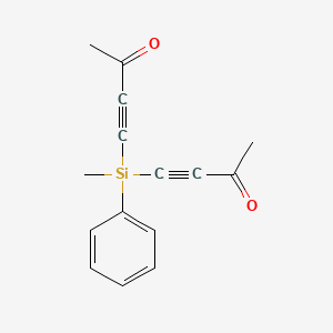 molecular formula C15H14O2Si B14598643 4,4'-[Methyl(phenyl)silanediyl]di(but-3-yn-2-one) CAS No. 61100-98-9