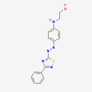 molecular formula C16H15N5OS B14598654 2-{4-[(E)-(3-Phenyl-1,2,4-thiadiazol-5-yl)diazenyl]anilino}ethan-1-ol CAS No. 60568-36-7