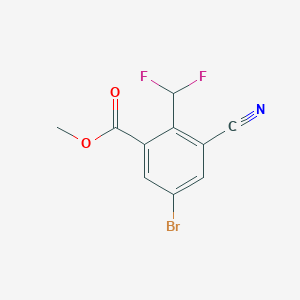 molecular formula C10H6BrF2NO2 B1459866 Methyl 5-bromo-3-cyano-2-(difluoromethyl)benzoate CAS No. 1805481-40-6
