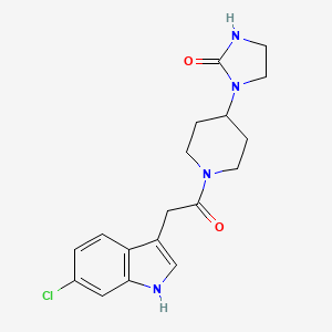 molecular formula C18H21ClN4O2 B14598664 1-{1-[(6-Chloro-1H-indol-3-yl)acetyl]piperidin-4-yl}imidazolidin-2-one CAS No. 61220-26-6