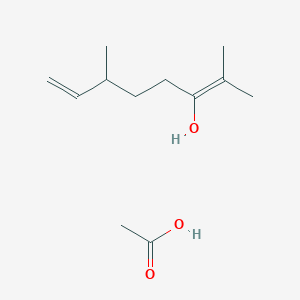 molecular formula C12H22O3 B14598669 Acetic acid--2,6-dimethylocta-2,7-dien-3-ol (1/1) CAS No. 59902-36-2