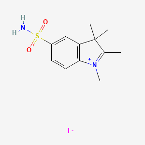 molecular formula C12H17IN2O2S B14598713 1,2,3,3-Tetramethyl-5-sulfamoyl-3H-indol-1-ium iodide CAS No. 59223-24-4