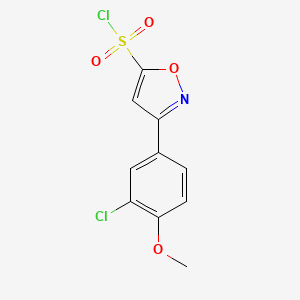 molecular formula C10H7Cl2NO4S B1459876 3-(3-Chloro-4-methoxyphenyl)-1,2-oxazole-5-sulfonyl chloride CAS No. 1955519-89-7