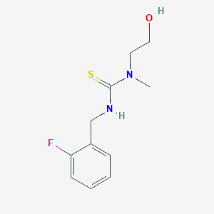 molecular formula C11H15FN2OS B14598765 N'-[(2-Fluorophenyl)methyl]-N-(2-hydroxyethyl)-N-methylthiourea CAS No. 61290-72-0