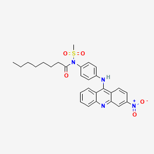 molecular formula C28H30N4O5S B14598768 N-(Methanesulfonyl)-N-{4-[(3-nitroacridin-9-yl)amino]phenyl}octanamide CAS No. 61068-10-8