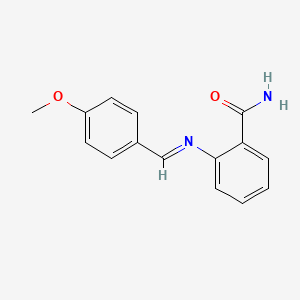 molecular formula C15H14N2O2 B14598784 Benzamide, 2-[[(4-methoxyphenyl)methylene]amino]- CAS No. 61195-14-0