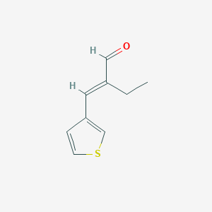 molecular formula C9H10OS B1459883 2-[(Thiophen-3-yl)methylidene]butanal CAS No. 1563682-62-1