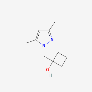 molecular formula C10H16N2O B1459890 1-[(3,5-二甲基-1H-吡唑-1-基)甲基]环丁-1-醇 CAS No. 2126163-22-0