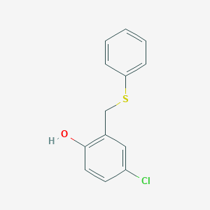 molecular formula C13H11ClOS B14598961 4-Chloro-2-[(phenylsulfanyl)methyl]phenol CAS No. 61151-24-4