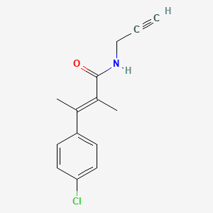 molecular formula C14H14ClNO B14599010 2-Butenamide, 3-(4-chlorophenyl)-2-methyl-N-2-propynyl-, (E)- CAS No. 60548-39-2