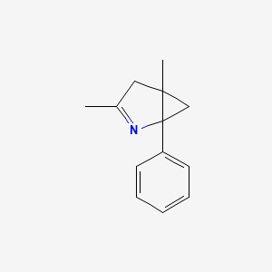 molecular formula C13H15N B14599029 2-Azabicyclo[3.1.0]hex-2-ene, 3,5-dimethyl-1-phenyl- CAS No. 59175-22-3