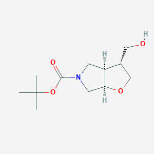 molecular formula C12H21NO4 B1459903 Racemic-(3S,3aS,6aS)-tert-butyl 3-(hydroxymethyl)tetrahydro-2H-furo[2,3-c]pyrrole-5(3H)-carboxylate CAS No. 1273563-99-7