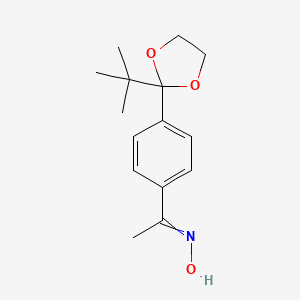 N-{1-[4-(2-tert-Butyl-1,3-dioxolan-2-yl)phenyl]ethylidene}hydroxylamine