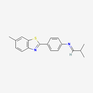 (1E)-2-Methyl-N-[4-(6-methyl-1,3-benzothiazol-2-yl)phenyl]propan-1-imine