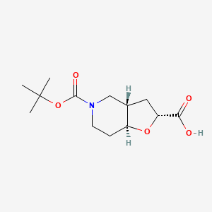 molecular formula C13H21NO5 B1459908 Racemic-(2R,3aS,7aS)-5-(tert-butoxycarbonyl)octahydrofuro[3,2-c]pyridine-2-carboxylic acid CAS No. 1422343-96-1