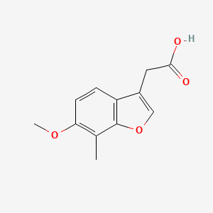 molecular formula C12H12O4 B1459911 2-(6-Methoxy-7-methyl-1-benzofuran-3-yl)acetic acid CAS No. 2060029-58-3