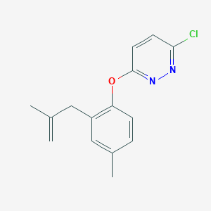 molecular formula C15H15ClN2O B14599119 3-Chloro-6-[4-methyl-2-(2-methylprop-2-en-1-yl)phenoxy]pyridazine CAS No. 61075-13-6