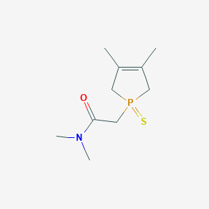 molecular formula C10H18NOPS B14599156 2-(3,4-Dimethyl-1-sulfanylidene-2,5-dihydro-1H-1lambda~5~-phosphol-1-yl)-N,N-dimethylacetamide CAS No. 61213-82-9