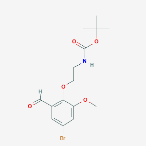 molecular formula C15H20BrNO5 B1459916 tert-Butyl (2-(4-bromo-2-formyl-6-methoxyphenoxy)ethyl)carbamate CAS No. 1799626-21-3