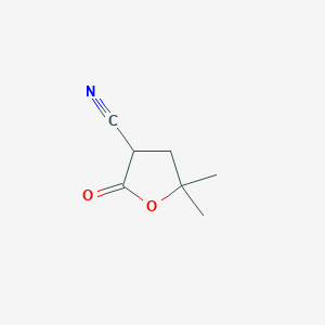 molecular formula C7H9NO2 B14599193 5,5-Dimethyl-2-oxotetrahydrofuran-3-carbonitrile CAS No. 59909-84-1