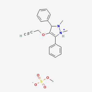 molecular formula C21H24N2O5S B14599275 1,2-Dimethyl-3,5-diphenyl-4-[(prop-2-yn-1-yl)oxy]-2,3-dihydro-1H-pyrazol-1-ium methyl sulfate CAS No. 60613-83-4