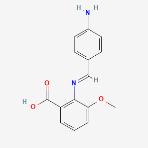 2-{(E)-[(4-Aminophenyl)methylidene]amino}-3-methoxybenzoic acid