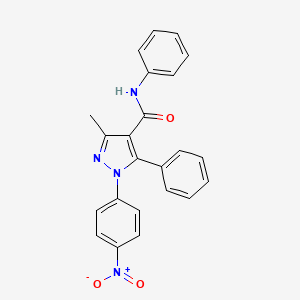 molecular formula C23H18N4O3 B14599306 1H-Pyrazole-4-carboxamide, 3-methyl-1-(4-nitrophenyl)-N,5-diphenyl- CAS No. 61261-94-7