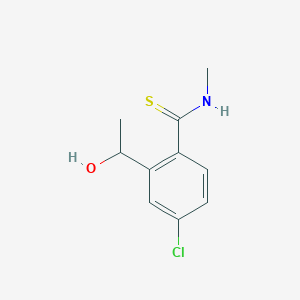 molecular formula C10H12ClNOS B14599313 4-Chloro-2-(1-hydroxyethyl)-N-methylbenzene-1-carbothioamide CAS No. 60253-33-0