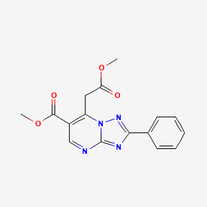 molecular formula C16H14N4O4 B1459938 Methyl 7-(2-methoxy-2-oxoethyl)-2-phenyl[1,2,4]triazolo[1,5-a]pyrimidine-6-carboxylate CAS No. 2096102-23-5