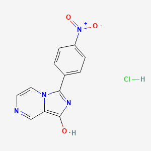 molecular formula C12H9ClN4O3 B1459942 3-(4-Nitrophenyl)imidazo[1,5-a]pyrazin-1-ol hydrochloride CAS No. 1170599-99-1