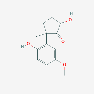 molecular formula C13H16O4 B14599422 5-Hydroxy-2-(2-hydroxy-5-methoxyphenyl)-2-methylcyclopentan-1-one CAS No. 61076-58-2