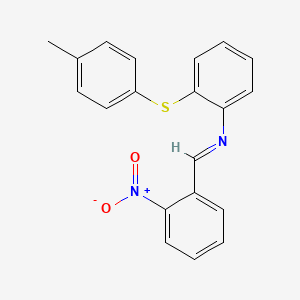 molecular formula C20H16N2O2S B14599431 Benzenamine, 2-[(4-methylphenyl)thio]-N-[(2-nitrophenyl)methylene]- CAS No. 61144-87-4