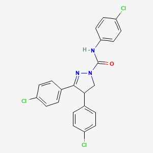 N,3,4-Tris(4-chlorophenyl)-4,5-dihydro-1H-pyrazole-1-carboxamide