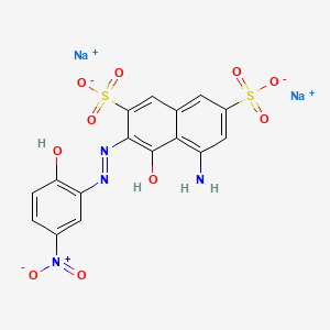 molecular formula C16H10N4Na2O10S2 B1459954 5-氨基-4-羟基-3-((2-羟基-5-硝基苯基)偶氮)萘-2,7-二磺酸二钠盐 CAS No. 3564-28-1