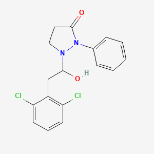 1-(2-(2,6-Dichlorophenyl)-1-hydroxyethyl)-2-phenylpyrazolidin-3-one