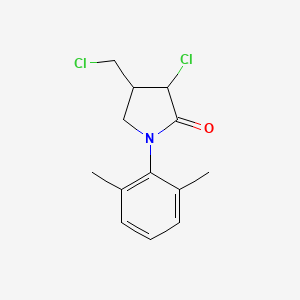 molecular formula C13H15Cl2NO B14599560 3-Chloro-4-(chloromethyl)-1-(2,6-dimethylphenyl)pyrrolidin-2-one CAS No. 61213-22-7