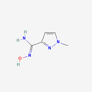molecular formula C5H8N4O B1459957 N'-羟基-1-甲基-1H-吡唑-3-甲酰胺 CAS No. 1345124-49-3