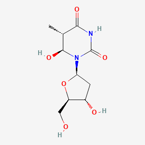 molecular formula C10H16N2O6 B14599626 Thymidine, 5,6-dihydro-6-hydroxy-, (5S,6S)- CAS No. 58717-01-4