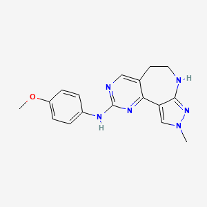 B1459964 N-(4-Methoxyphenyl)-9-methyl-5,6,7,9-tetrahydropyrazolo[3,4-b]pyrimido[4,5-d]azepin-2-amine CAS No. 1242899-52-0