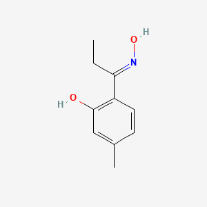 molecular formula C10H13NO2 B14599645 2-[(E)-C-ethyl-N-hydroxycarbonimidoyl]-5-methylphenol 