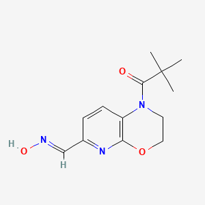 molecular formula C13H17N3O3 B1459965 (E)-1-叔丁酰基-2,3-二氢-1H-吡啶并[2,3-b][1,4]-恶嗪-6-甲醛肟 CAS No. 1228670-57-2