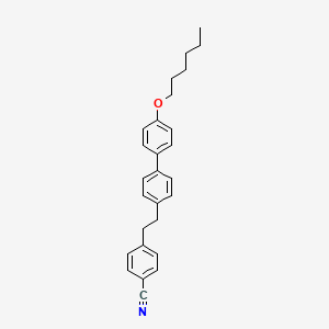 molecular formula C27H29NO B14599664 4-{2-[4'-(Hexyloxy)[1,1'-biphenyl]-4-yl]ethyl}benzonitrile CAS No. 60003-42-1