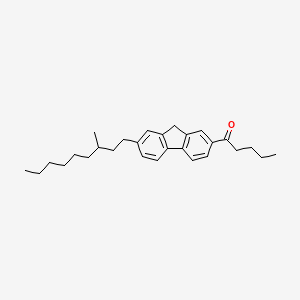 molecular formula C28H38O B14599690 1-Pentanone, 1-[7-(3-methylnonyl)-9H-fluoren-2-yl]- CAS No. 60624-96-6