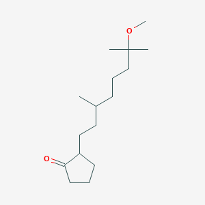 molecular formula C16H30O2 B14599731 2-(7-Methoxy-3,7-dimethyloctyl)cyclopentan-1-one CAS No. 61099-45-4