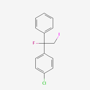 molecular formula C14H11ClFI B14599755 1-Chloro-4-(1-fluoro-2-iodo-1-phenylethyl)benzene CAS No. 58617-64-4