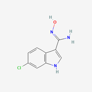 molecular formula C9H8ClN3O B1459977 6-氯-N-羟基-1H-吲哚-3-甲酰亚胺酰胺 CAS No. 889942-64-7