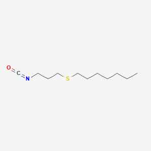 molecular formula C11H21NOS B14599776 1-[(3-Isocyanatopropyl)sulfanyl]heptane CAS No. 60853-03-4