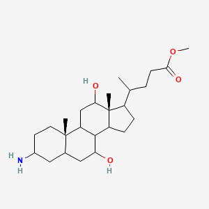 molecular formula C25H43NO4 B1459981 Methyl (R)-4-((3S,5S,7R,8R,9S,10S,12S,13R,14S,17R)-3-amino-7,12-dihydroxy-10,13-dimethylhexadecahydro-1H-cyclopenta[a]phenanthren-17-yl)pentanoate CAS No. 135053-62-2