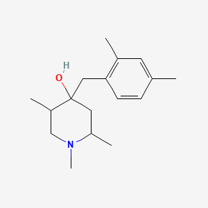 molecular formula C17H27NO B14599842 4-Piperidinol, 4-[(2,4-dimethylphenyl)methyl]-1,2,5-trimethyl- CAS No. 61170-97-6