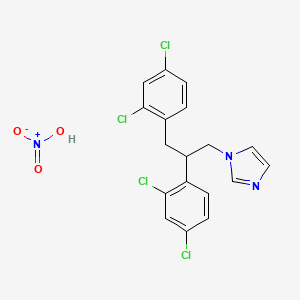 molecular formula C18H15Cl4N3O3 B14599977 1-[2,3-Bis(2,4-dichlorophenyl)propyl]imidazole;nitric acid CAS No. 59666-30-7